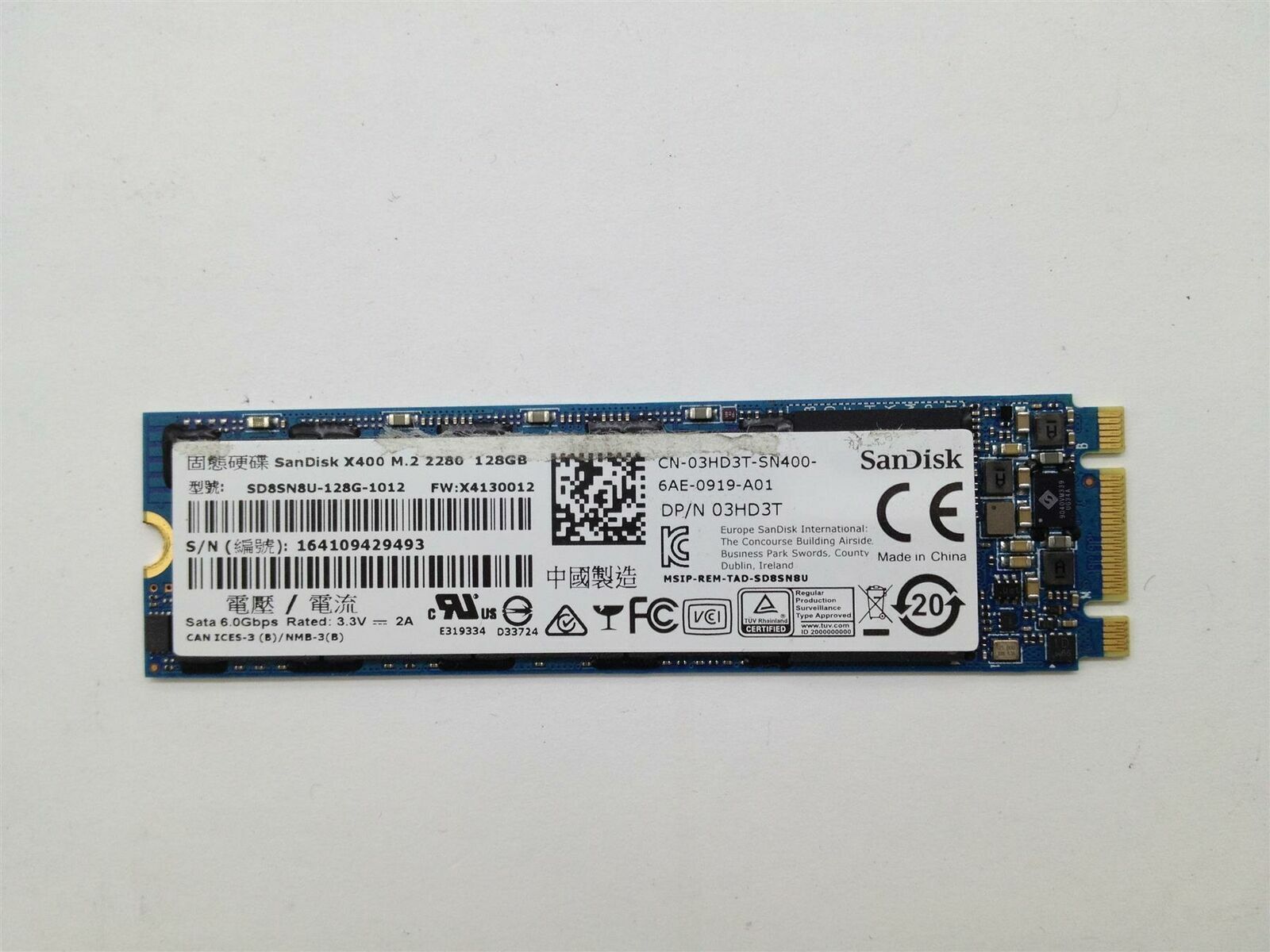 lyse forbrug Pinpoint SanDisk X400 SD8SN8U-128G-1012 M.2 SATA III SSD Solid State Drive 128GB  03HD3T | eBay
