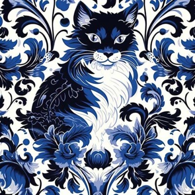 20x Damast Katze Schälen und Kleben Fliesen Vinyl Aufkleber Bad Küche selbstklebend