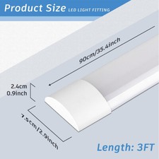 1/10 PCS LED Slim Ceiling Batten Light Daylight 60/90CM 4FT 6500K-Coolwhite A+++ — image 7