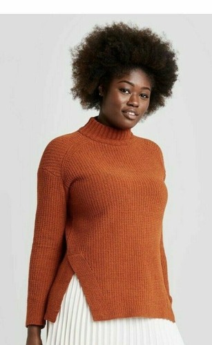 rust colored mock turtleneck