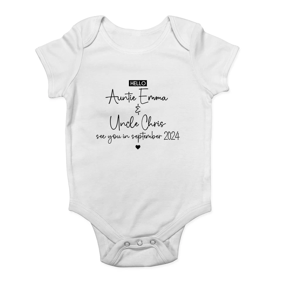 BABY ORIGINALS Personalisierter Hello Tante & Onkel See You Baby Grow Weste Babyparty Body