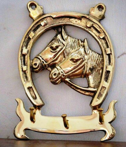 HAND CRAFTED INDIA METAL BRASS HORSE NAAL SHOE FOR GOOD LUCK,PERFECT FOR GIFT - Photo 1/8