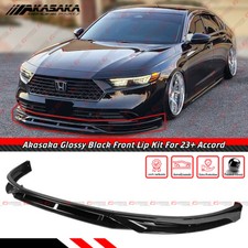 For 2023-26 Honda Accord 11th Akasaka Glossy Black Front Bumper Lip Splitter Kit
