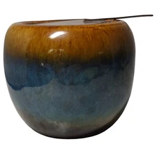 Art Pottery Tabletop Fire Pot Gel Burner Vintage with Top Glazed Handmade