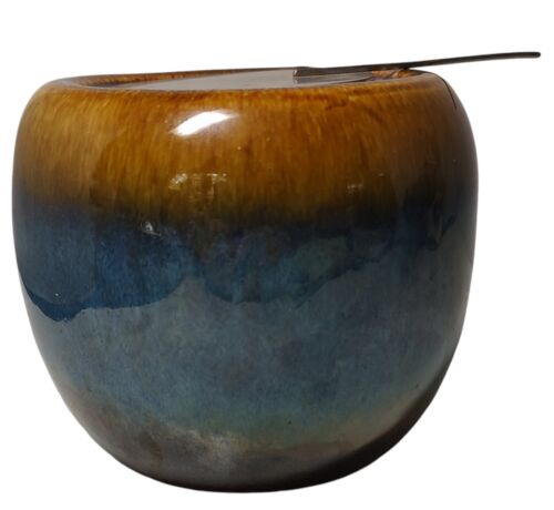 Art Pottery Tabletop Fire Pot Gel Burner Vintage with Top Glazed Handmade