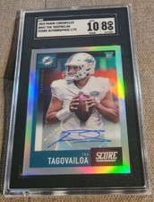 Tua Tagovailoa RC Auto Jersey #1/75 2020 Panini Chronicles Score SGC 10 8 MIA