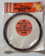 Vintage Hazel Pearson 6 1/2 inch Macrame Ring Brown New in Package