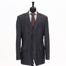 Hugo Boss 46L Gray Sport Coat Blazer Jacket Solid 3B Wool