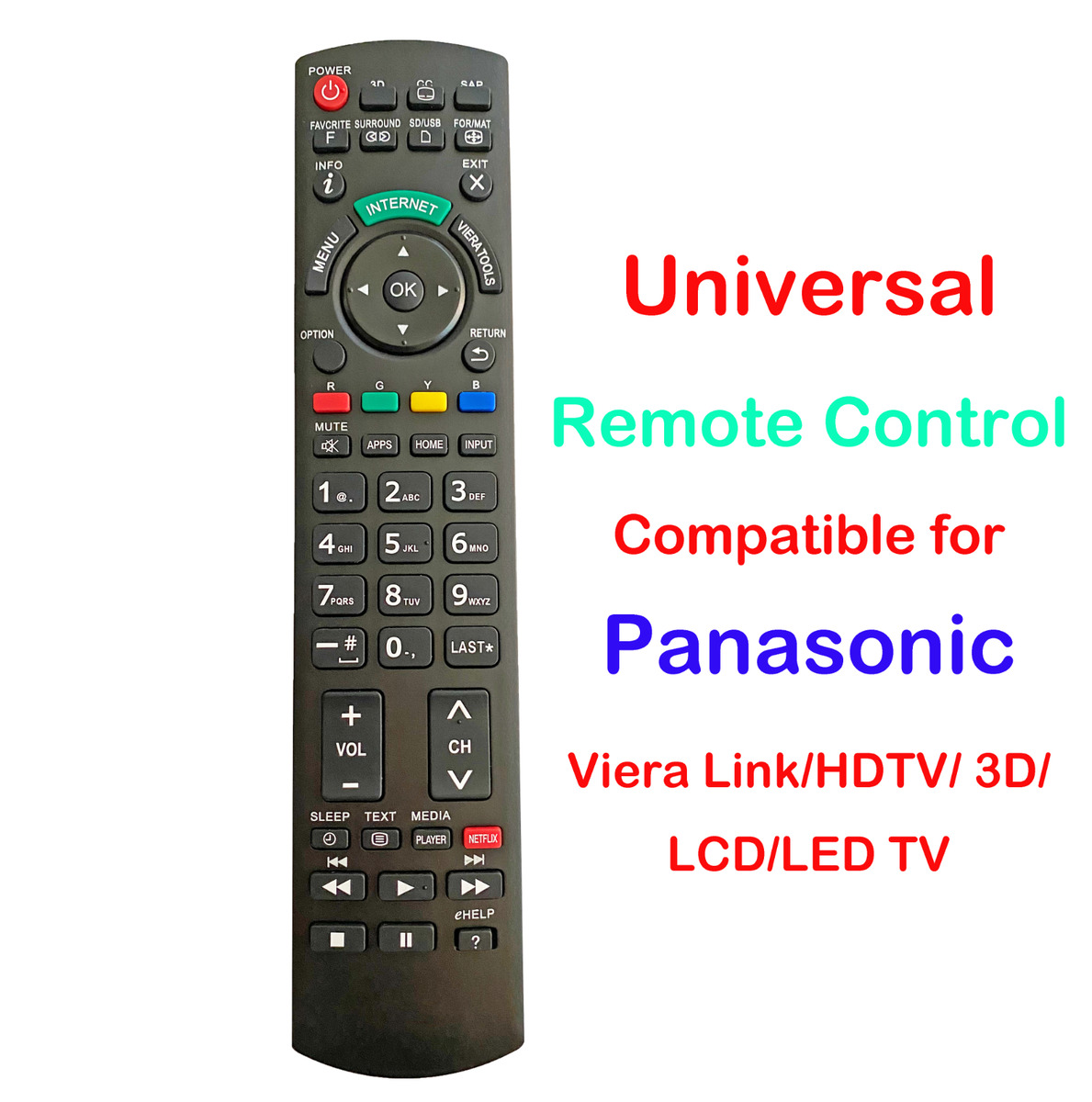 Universal Remote Control for Panasonic Plasma LED LCD HDTV 3D