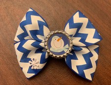 Snowman Winter Wonderland Christmas Bottle Cap 4.5-Inch Small Girls Hair Bow