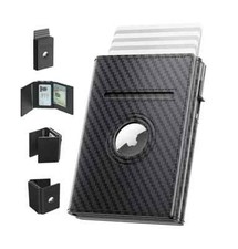 Lot of 18 Smart Trifold Carbon Fiber Leather Wallets with Airtag Holders