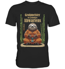 Faultier T-Shirt - Großmeister Shaolin Kung Fu Meditation Tiermotiv Lustig