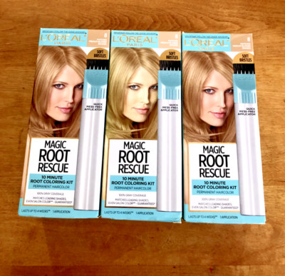 3 Loreal Magic Root Rescue #8 Medium Blonde Permanent Root Haircolor