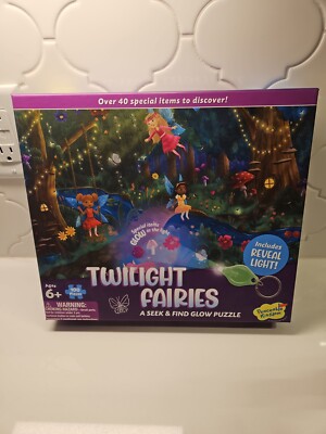 Twilight Fairies - A Seek & Find Glow Puzzle 100 Pieces Ages 6+ Flashlight Works