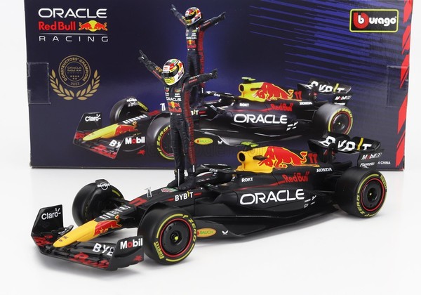 Burago 1/24 Red Bull F1 RB19 Figuren Perez 2023 Statisches Modell Diecast-image