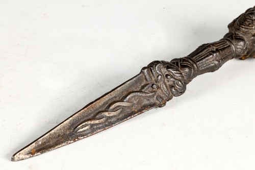 ANTIQUE IRON PHURBA KILA VAJRA DORJE THUNDERBOLT DIAMOND NEPAL TIBET BUDDHISM - Picture 5 of 5