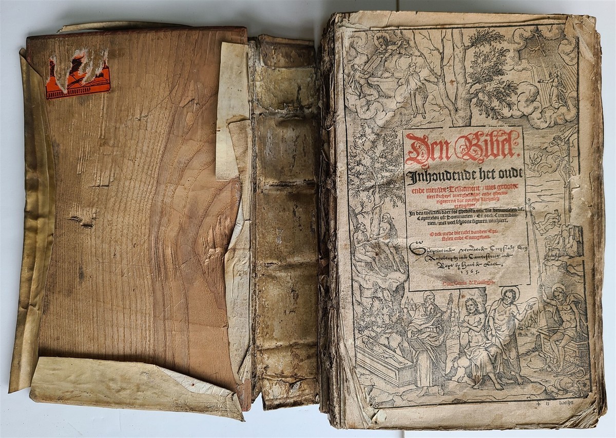 1565 BIBLE in DUTCH ILLUSTRATED 16th CENTURY antique FOLIO VELLUM