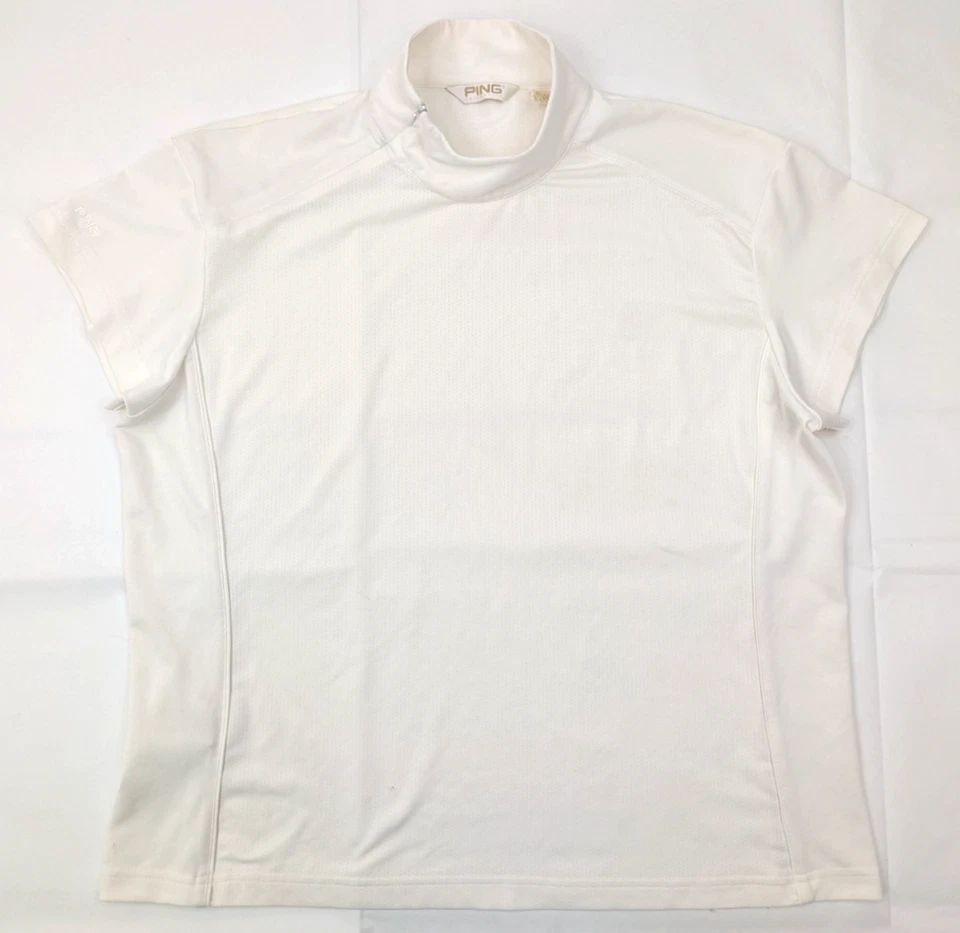 Pullover de golf Ping con cremallera cuello falso, mujer XL, blanco absorbente manga corta Foto 2 de 4