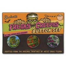 Ghoulsville Freaky Creepys Button Set