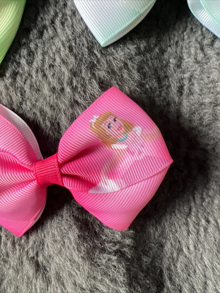 7 Piece Girls Hair Bow Clips With Disney Princesses - Image 2 of 4