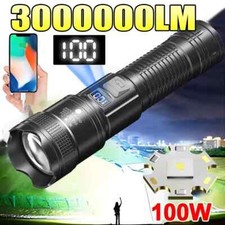 High Strong Power Led Flashlights 300000LM Tactical Torch with Display Light