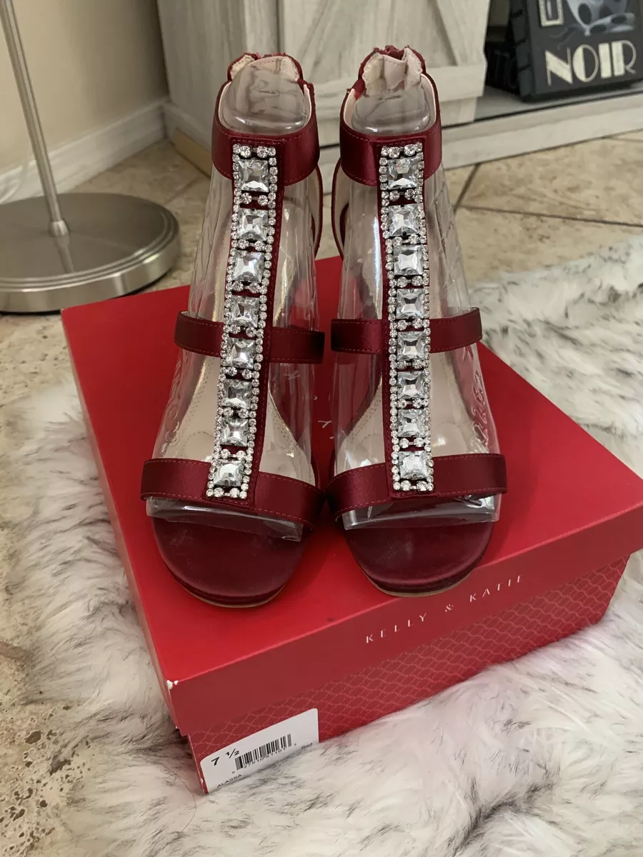 KELLY AND KATIE SHOES RED ALASSA Club Formal Rhinestone Jewel