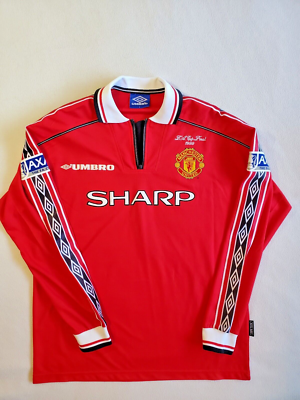 100% Manchester United 1998-99 Umbro Jersey #7 SIR Beckham F.A Cup