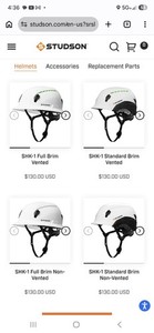 Studson SHK-1 Type II Safety Helmet White, Non-Vented, Full Brim