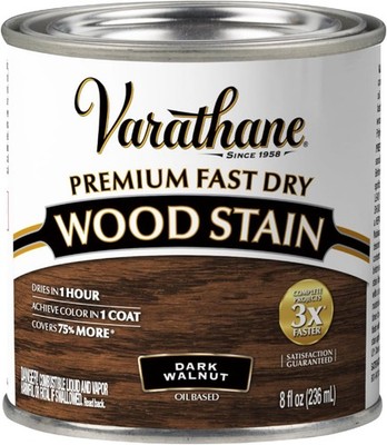 Varathane Premium Fast Dry Wood Stain, Half Pint, Dark Walnut