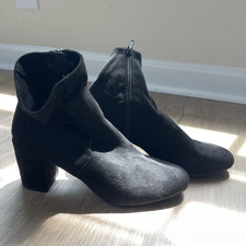 Women s Black Faux Suede Ankle Bootie Almond ...