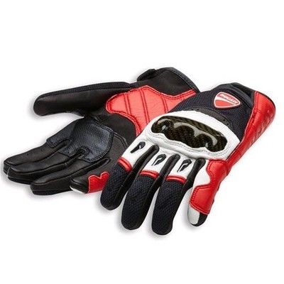 Handschuhe Aus Stoff-Leder Company C1 Ducati Rot/Schwarz/Weiß 98104211