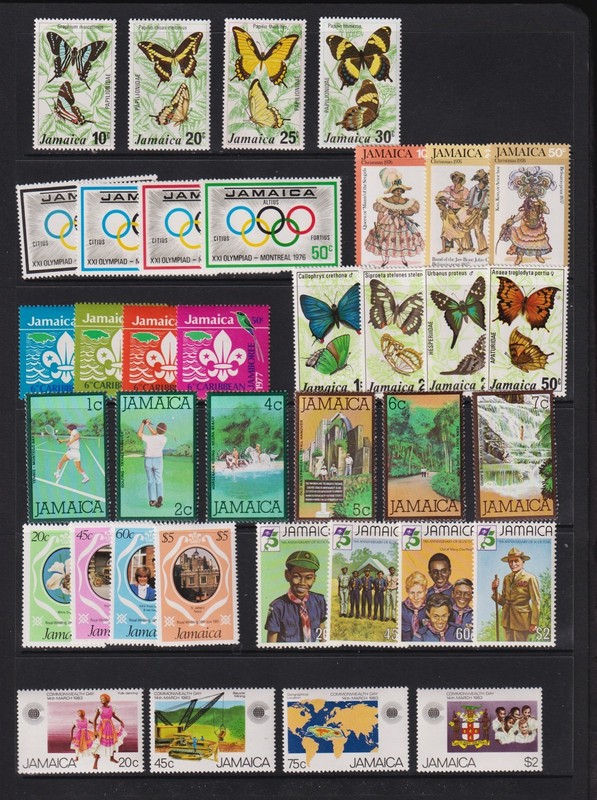 Jamaica - 8 Mint, NH sets, cat. $ 31.25