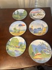6" Cottage Decorative Plates with Seasonal Scenes - Set Of 6 collector plates
