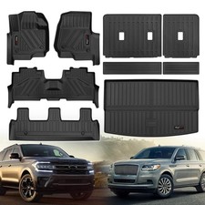Custom Floor Mats Cargo Liner and Backrest Mat for 2018-2025 Ford Expedition ...