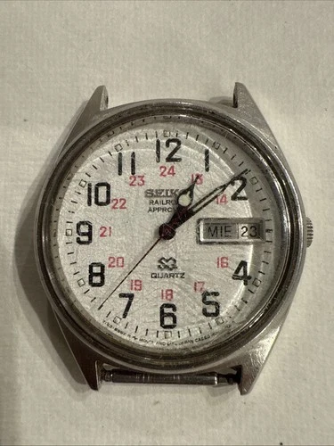 Vintage Seiko Railroad Approved Men's Wrist Watch 0903-8159 Not Tested