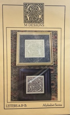 M Designs Alphabet Series Counted Cross Sitch Charts Celtic Peace Letters A & B