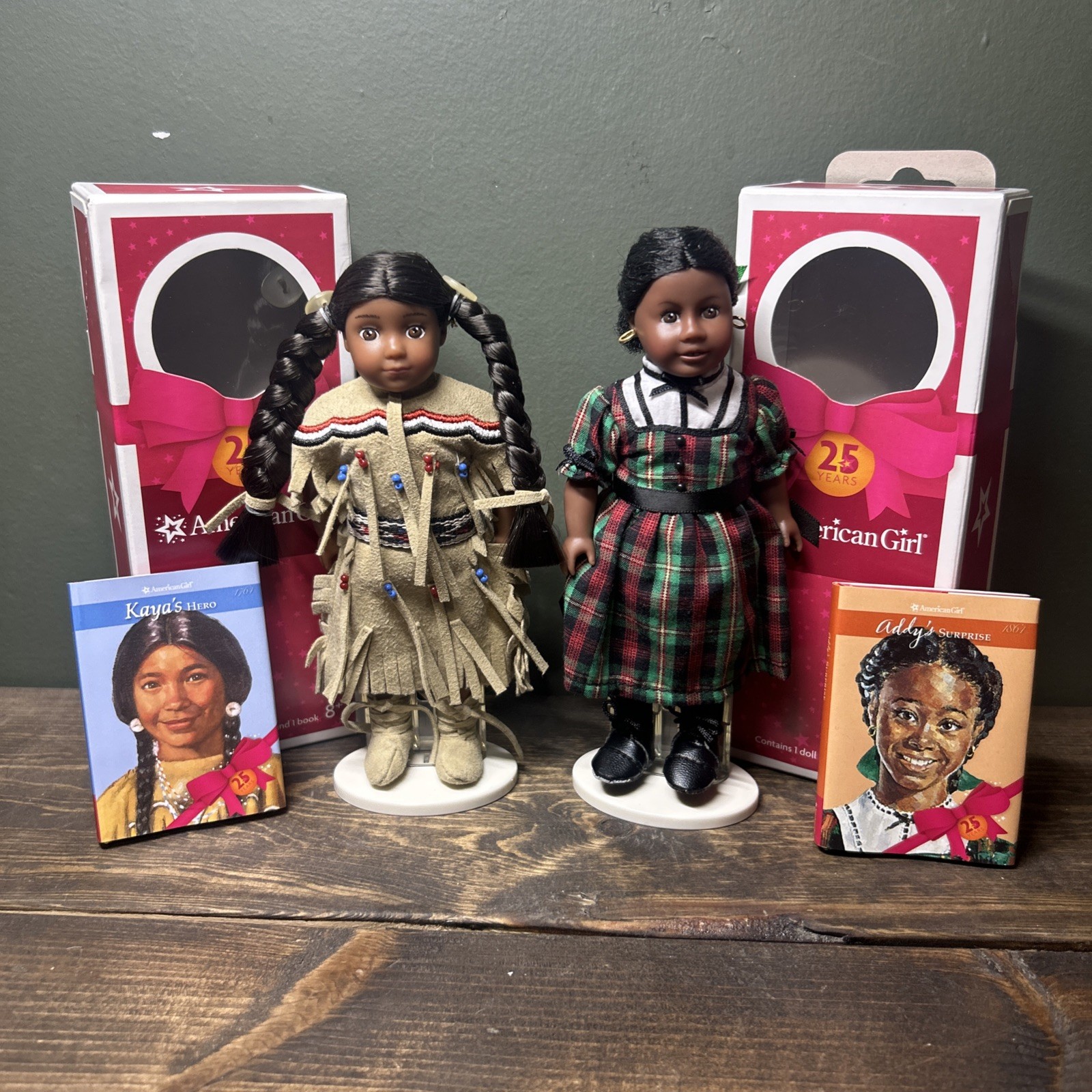 American Girl Kaya & Addy Mini Doll With Book New In Box Native American 6.5