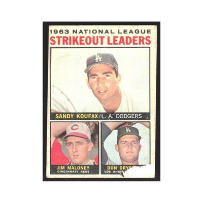 1964 1963 National League E.R.A. Leaders Koufax Drysdale Cincinnati Reds/Los Ang