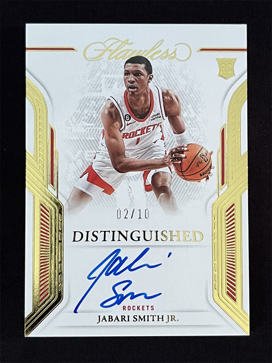 2022-23 Panini Flawless Jabari Smith Jr. Gold Distinguished Auto RC Rookie /10