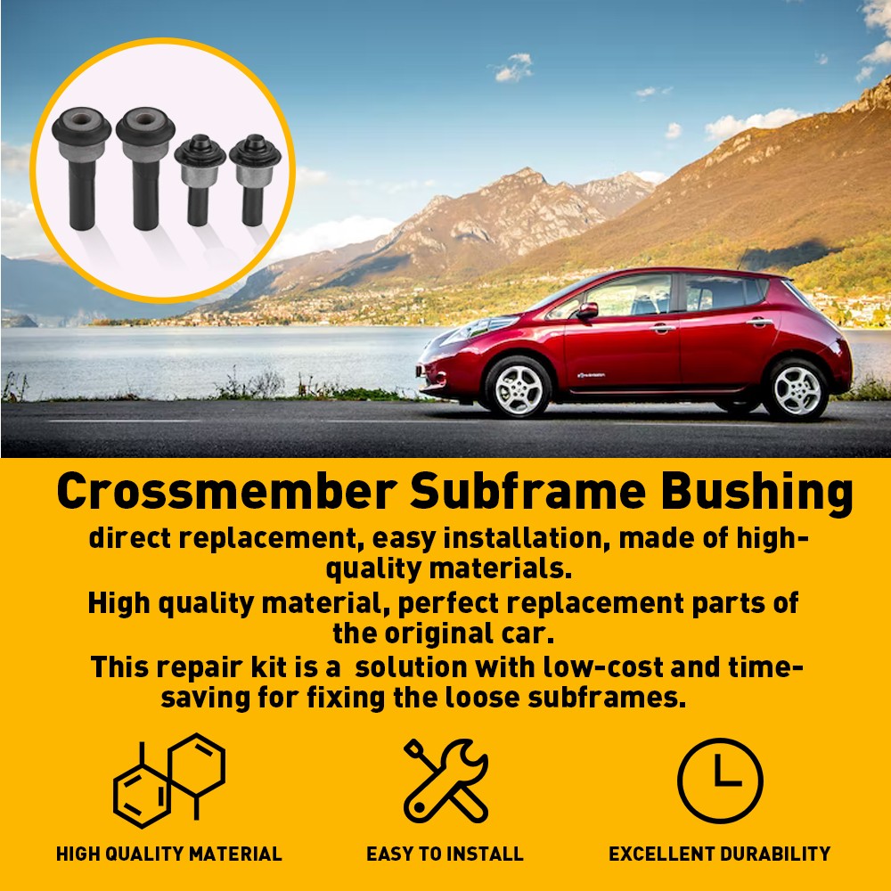 2set Car Front Subframe Crossmember Bushing Heavy Duty Durable Fit Nissan Rogue