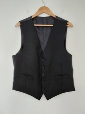 Vintage English Morning Suit Single Breasted Waistcoat UK 42 Black Marks Spencer
