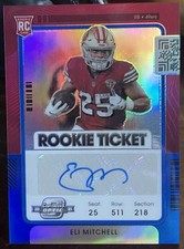 2023 ELI MITCHELL CONTENDERS OPTIC ROOKIE AUTO CARD #206 #62/99 49ers CHIEFS