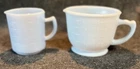 Pair of Delphite Blue Milk Glass Handled Measuring Cups Vintage Reproduction