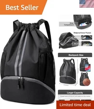 - String Swim Gym Bag with Shoes Compartment and Wet Proof Pocket for Women&Men