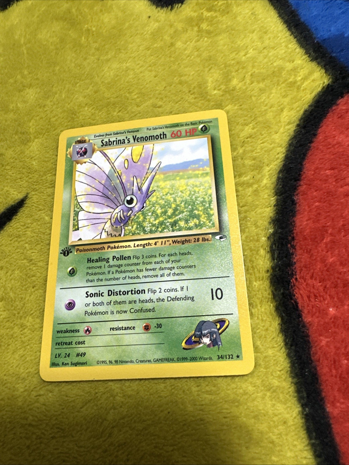 Pokemon 1st Edition Gym Heroes Sabrina’s Venomoth 34/132 NM/M