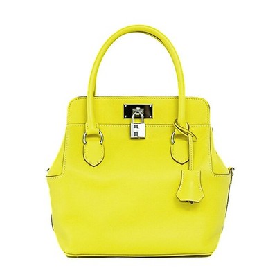 Hermes Toolbox 20 Handbag 2Way Shoulder Swift Lime Yellow D Stamp