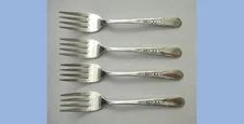 1941 vintage PRICILLA/LADY ANN "ORIGINAL ROGERS" FLATWARE~4 DESSERT FORKS