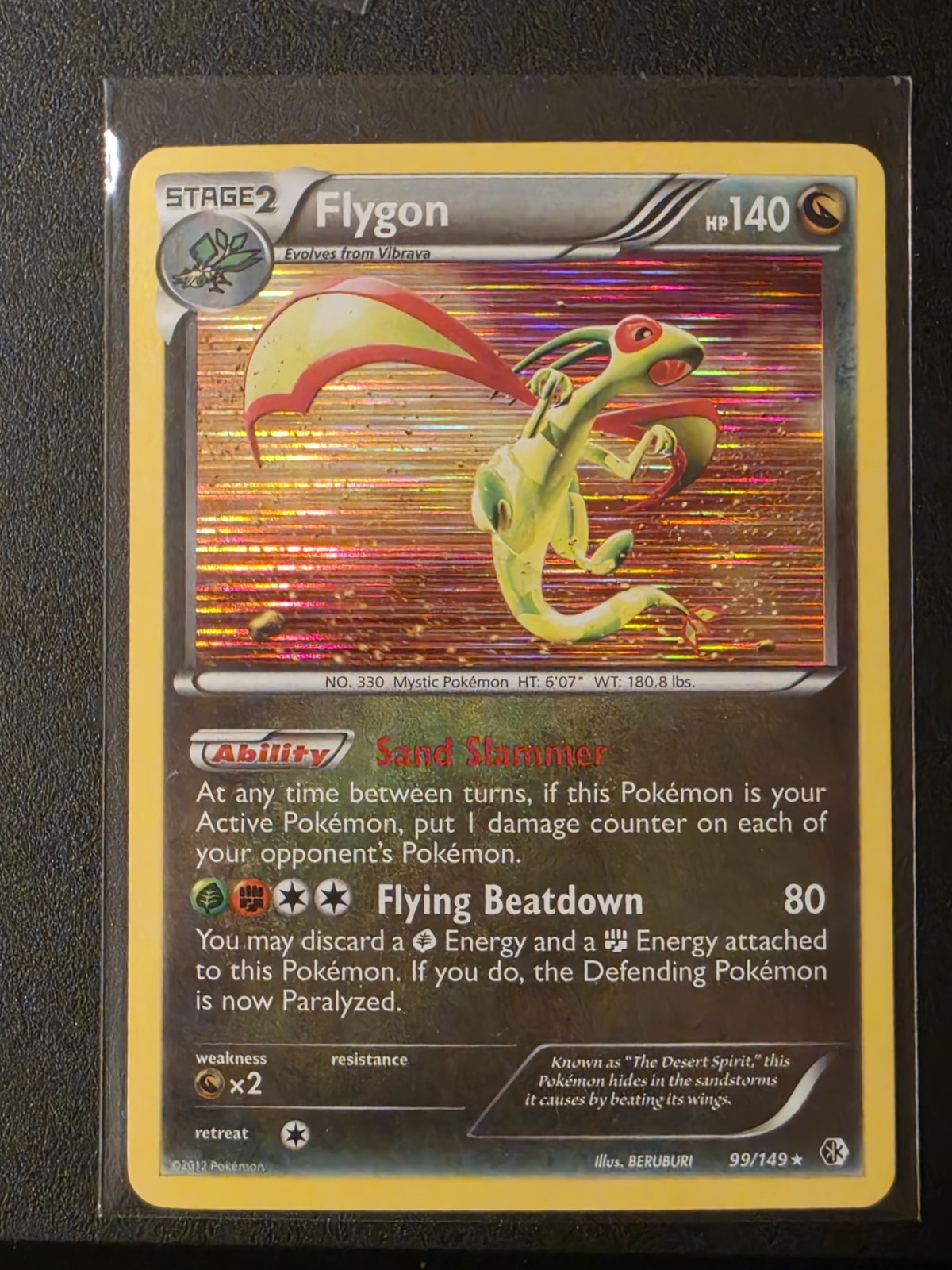 Pokémon Flygon 99/149 Holo Rare Boundaries Crossed LP Excellent Card