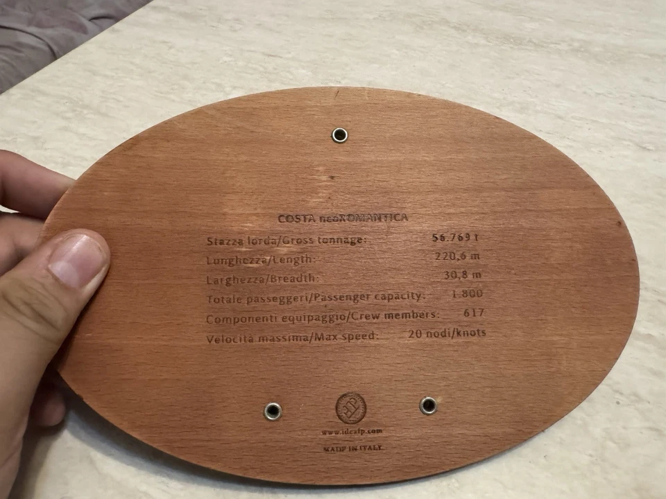 Crest nave Costa Neo Romantica Costa Crociere Club con base vintage collezione - Immagine 4 di 4