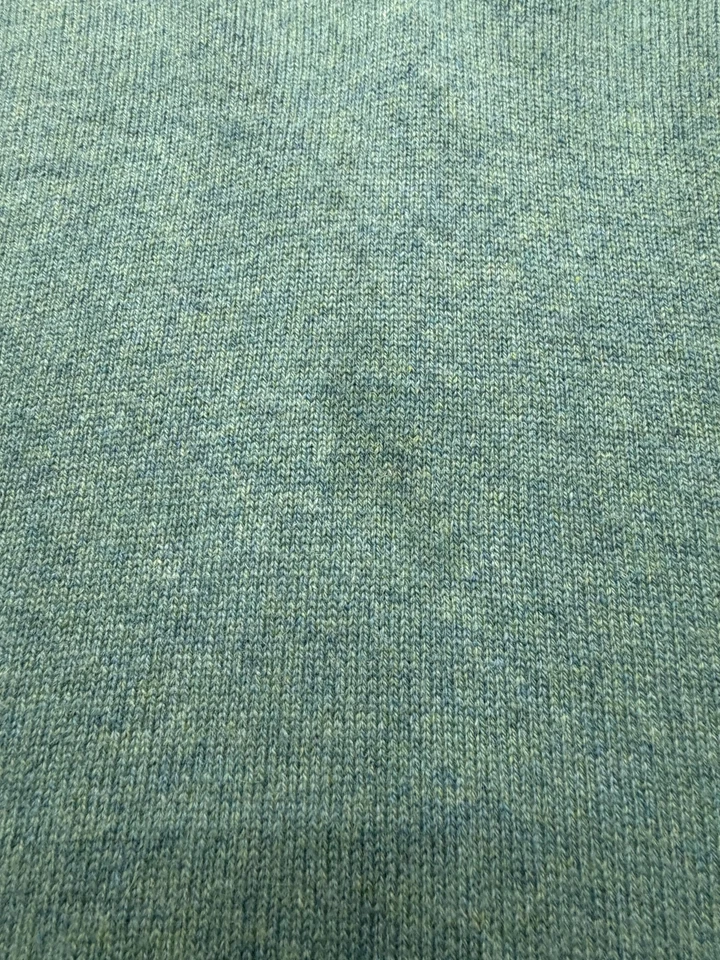 Lands' End Sweater Mens Large Green Heather 100% Cashmere V Neck Pullover Soft - Image 3 of 4